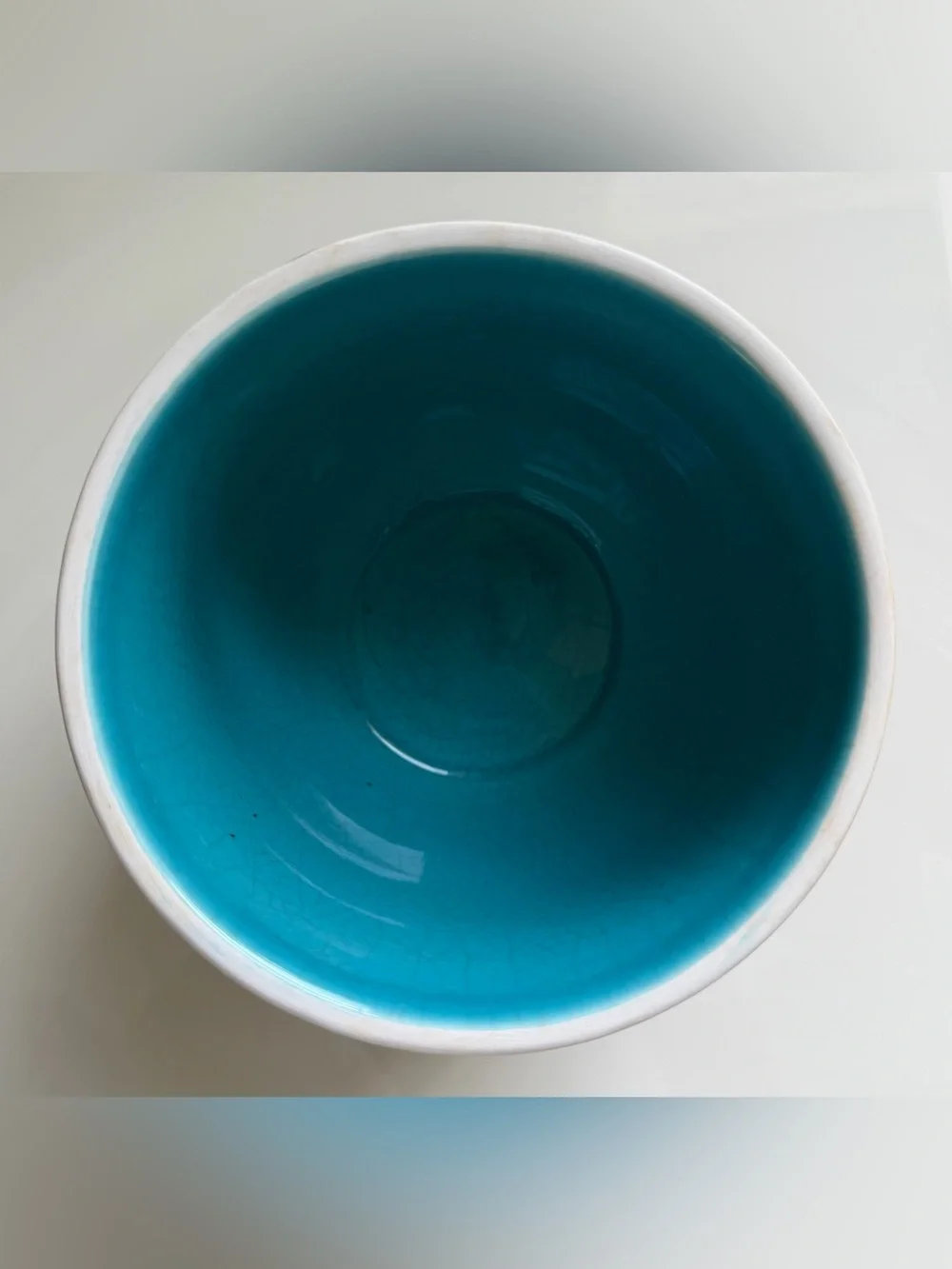 West Elm Ceramic Planter Pot Ceramic White Black Blue 4.25 diameter